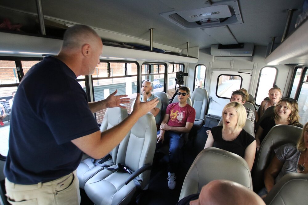 Tour Guides on bus - Pineapple Tour Group